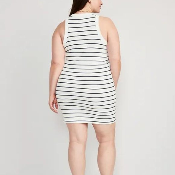 NEW Old Navy Fitted Striped Sleeveless Rib-Knit Mini Dress for Women - Picture 4 of 7